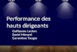 Leclerc, Ménard et Tougas (2010) L’évaluation de la performance des hauts dirigeants