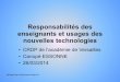 Conférence Responsabilité des enseignants et usages des nouvelles technologies