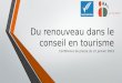 Conférence de presse - Du renouveau dans le conseil en tourisme ID-Tourism