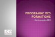 Programme des formations 2013