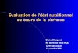 Evaluation de l'état nutritionnel au cours de la cirrhose