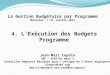 L'execution des budgets-programmes