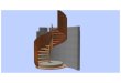 Vue 3D d'un escalier en colimaçon