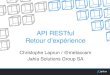 RESTful API - Retour d'expérience