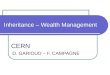 Inheritance – Wealth Management CERN D. GARIOUD – F. CAMPAGNE