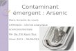 Contaminant  émergent  : Arsenic