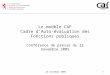 Le modèle CAF Cadre d’Auto-évaluation des Fonctions publiques