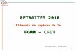 RETRAITES 2010 Eléments de repères de la FGMM – CFDT (Version du 17 juin 2010)