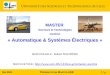 MASTER  Sciences et Technologies mention « Automatique & Systèmes Électriques »