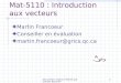 Mat-5110 : Introduction aux vecteurs
