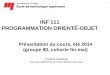 INF 111 PROGRAMMATION ORIENT‰-OBJET