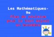 Les Mathématiques- 9e Plus de révision pour le test majeur en novembre