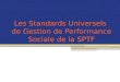 Les  Standards Universels  de Gestion de Performance Sociale de la SPTF