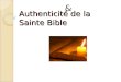 Authenticité de la Sainte Bible