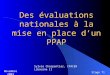 Des évaluations nationales à la mise en place d’un PPAP