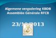 Algemene vergadering KBDB Assemblée Générale RFCB