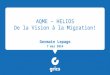 AQME – HELIOS De la Vision  à la Migration!