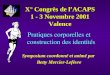 X° Congrès de l’ACAPS 1 - 3 Novembre 2001 Valence