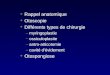 Rappel anatomique Otoscopie Différents types de chirurgie myringoplastie ossiculoplastie