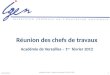 Réunion  des chefs de travaux Académie de Versailles – 1 er   février 2012