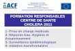 FORMATION RESPONSABLES  CENTRE DE SANTE CHOLERA 2011