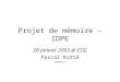Projet de mémoire - IDPE