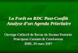 La Forêt en RDC Post-Conflit  Analyse d’un Agenda Prioritaire