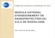 Module NATIONAL d’enseignement de radioprotection du  d.e.s  de RADIOLOGIE