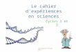Le cahier d’expériences en sciences