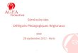 Séminaire des   Délégués Pédagogiques Régionaux *** 28 septembre 2011 - Paris