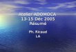 Atelier ADOMOCA  13-15 Déc 2005 Résumé