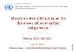 Besoins des utilisateurs de données et nouvelles exigences Niamey, 13-15 Mai 2014