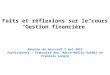 Faits et réflexions sur le cours “Gestion financière” Réunion du mercredi 2 mai 2012