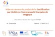 Mise en œuvre du projet de la  Certification par Unités en Communauté française de Belgique