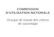COMMISSION D’UTILISATION NATIONALE Groupe de travail des chiens de sauvetage