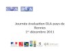 Journée évaluation DLA pays de Rennes 1 er  décembre 2011