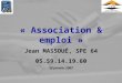 « Association & emploi »