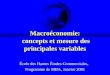 Macroéconomie:  concepts et mesure des principales variables