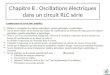 Chapitre 8 : Oscillations électriques dans un circuit RLC série