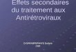 Effets secondaires du traitement aux   Antir©troviraux