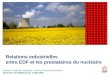 Relations industrielles  entre EDF et les prestataires du nucléaire