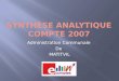 Synthèse Analytique Compte  2007