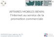 AFFAIRES MOBILES BENIN: l’Internet au service de la promotion commerciale