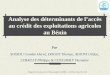 Analyse des déterminants de l’accès au crédit des exploitations agricoles au Bénin