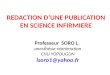 REDACTION D’UNE PUBLICATION EN SCIENCE INFIRMIERE