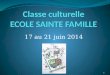 Classe culturelle ECOLE SAINTE FAMILLE