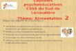 C apsules psychoéducatives CSSS du Sud de Lanaudière Thème:  Alimentation   2