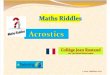 eTwinning projet „MATHS RIDDLES", Acrostics FR