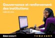 Gouvernance et renforcement des institutions