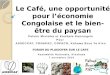 Le Café, une opportunité pour l’économie Congolaise et le bien-être du paysan